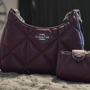 Coach - Teri Hobo With Puffy Diamond Quilting with matching corner zip wallet.